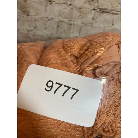 Sharango Dress Womens 16 Peach Orange All Over Lace Embroidery Midi Romantic - Picture 10 of 13